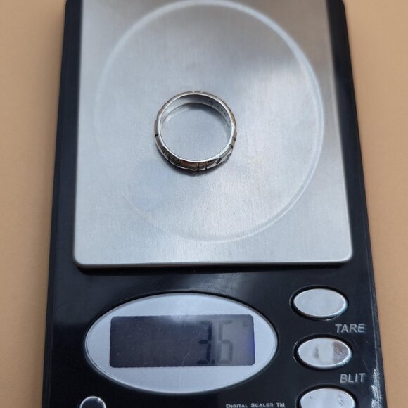 Size 7 Sterling Silver Lines And Triangle Shapes Band Ring A5160 - Picture 7 of 7